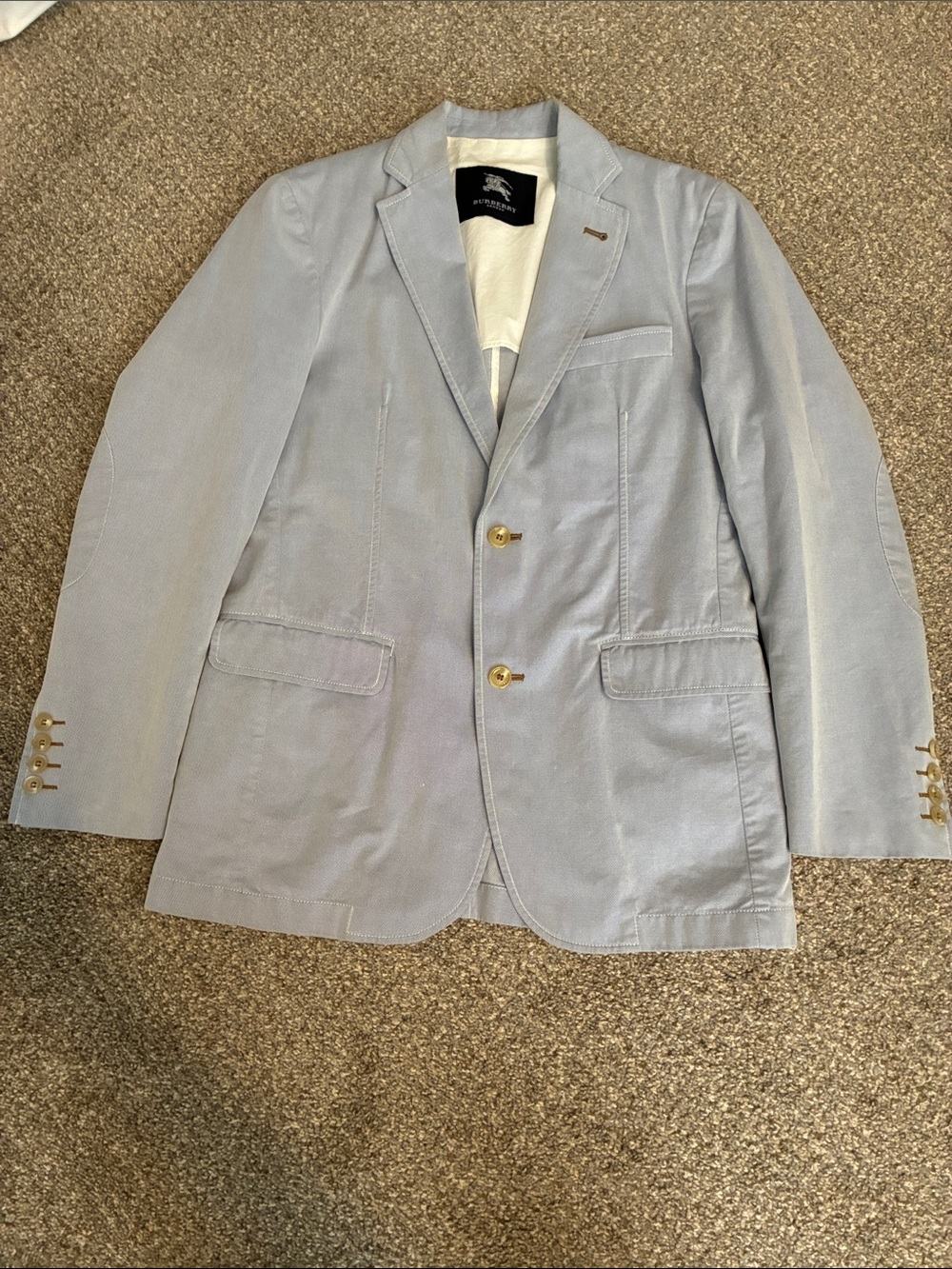 Burberry Men’s Blue Cotton Blazer Sport Coat Eu Sz 48 US Sz 38